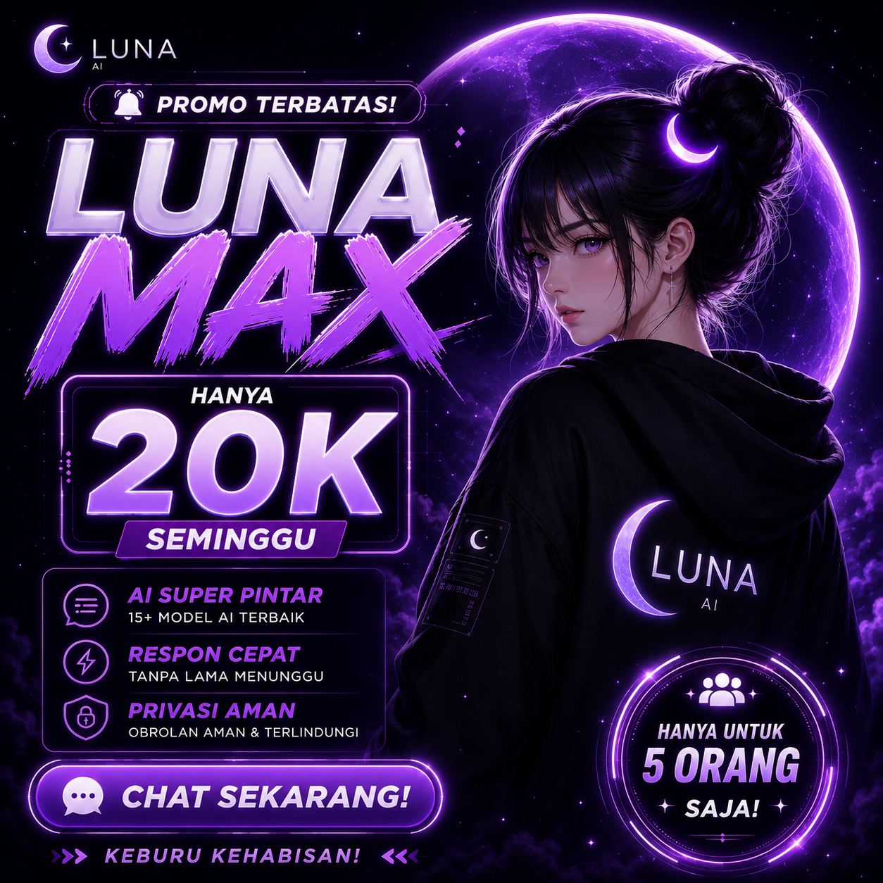 Promo Luna Max - hanya 20K/minggu